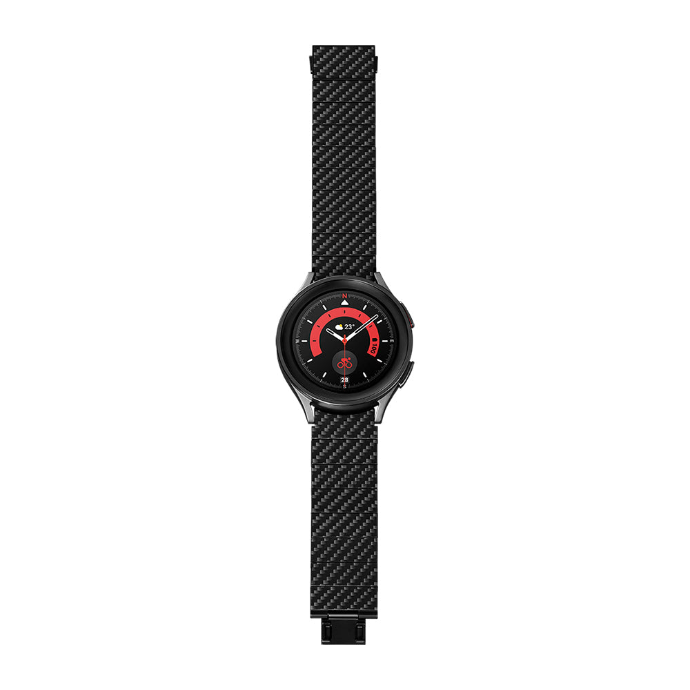 Pitaka Modern Serisi Galaxy Watch 5 40mm Karbon Fiber Black-Grey Twill Kordon Pitaka Modern Serisi Galaxy Watch 5 40mm Karbon Fiber Black-Grey Twill Kordon